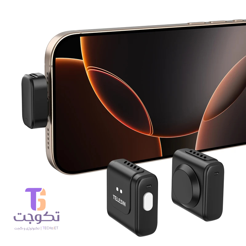 میکروفون یقه ای telesin مدل p5-mpc-14
