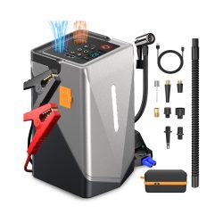 جامپ استارتر و پمپ باد چندکاره GF01 مناسب استارت خودروهای ۱۲ ولت