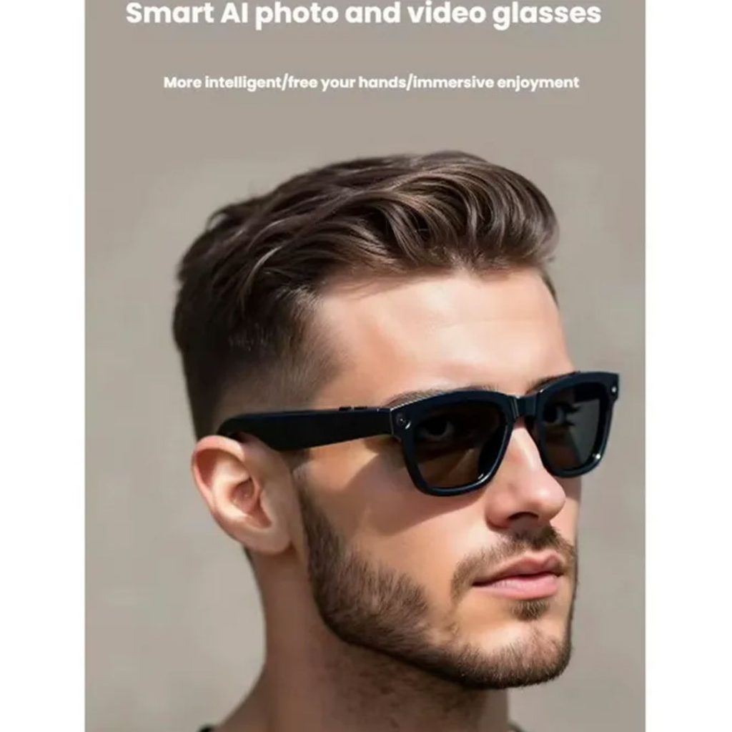 عینک هوشمند دوربین دار تولید محتوا FHD دودی M01 عینک هوشمندm01pro