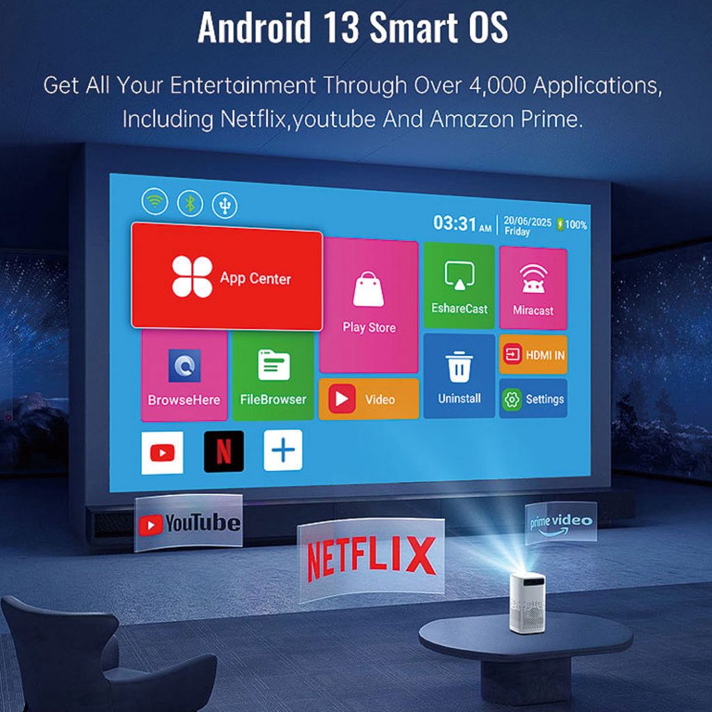 ویدئو پرژکتور شارژی