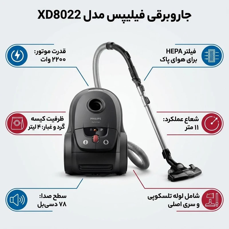 جاروبرقی فیلیپس مدل XD8022