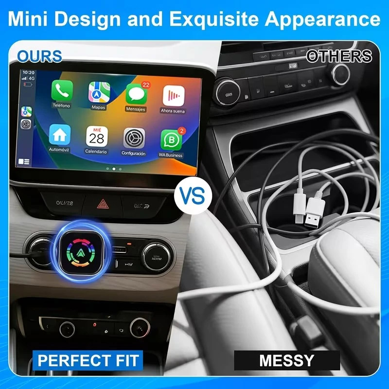 کارپلی و اندروید اتو 4کاره مدل Wireless CarPlay/Android Auto Q1A