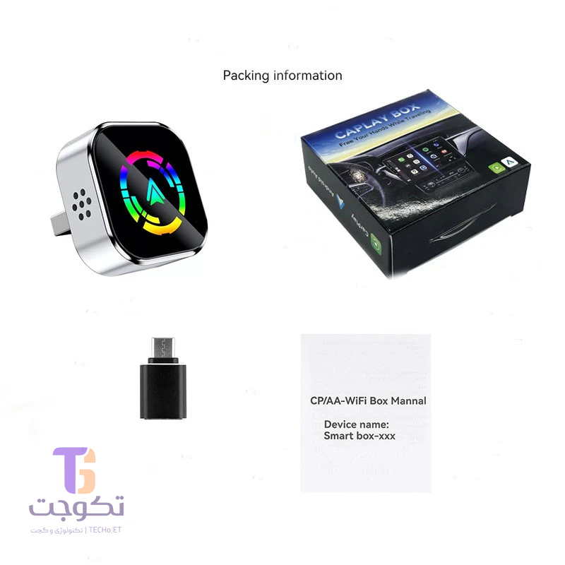 کارپلی و اندروید اتو 4کاره مدل Wireless CarPlay/Android Auto Q1A