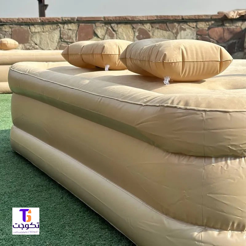تشک بادی دو نفره به همراه پمپ باد شارژی سایز 150x200x40