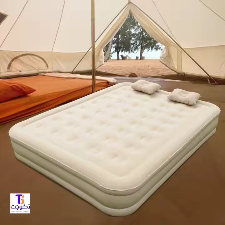 تشک بادی دو نفره به همراه پمپ باد شارژی سایز 150x200x40