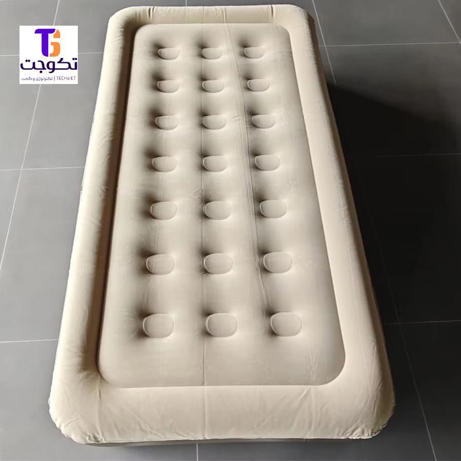 تشک بادی یک نفره به همراه پمپ باد شارژی سایز 100x190x40