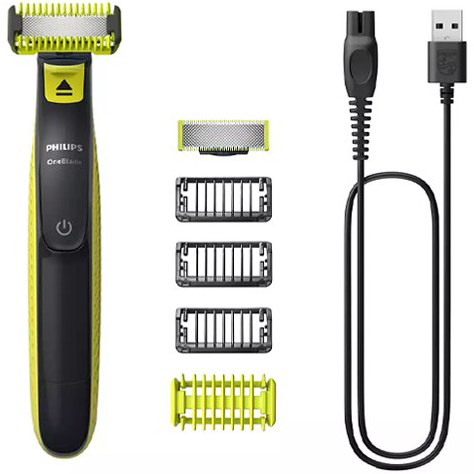 برند: فیلیپس (Philips) مدل: QP2824 سری: OneBlade نوع اصلاح: چرخشی و خط‌زن منبع تغذیه: باتری قابل شارژ (NiMH) مدت زمان کارکرد: ۴۵ دقیقه با هر بار شارژ زمان شارژ کامل: ۸ ساعت قابلیت استفاده: خیس و خشک (ضدآب) شانه همراه: دارد (جهت تنظیم کوتاهی) نوع تیغه: تیغه OneBlade تعویض‌شونده کاربری: اصلاح صورت، خط‌زنی، پیرایش بدن وزن: سبک و خوش‌دست