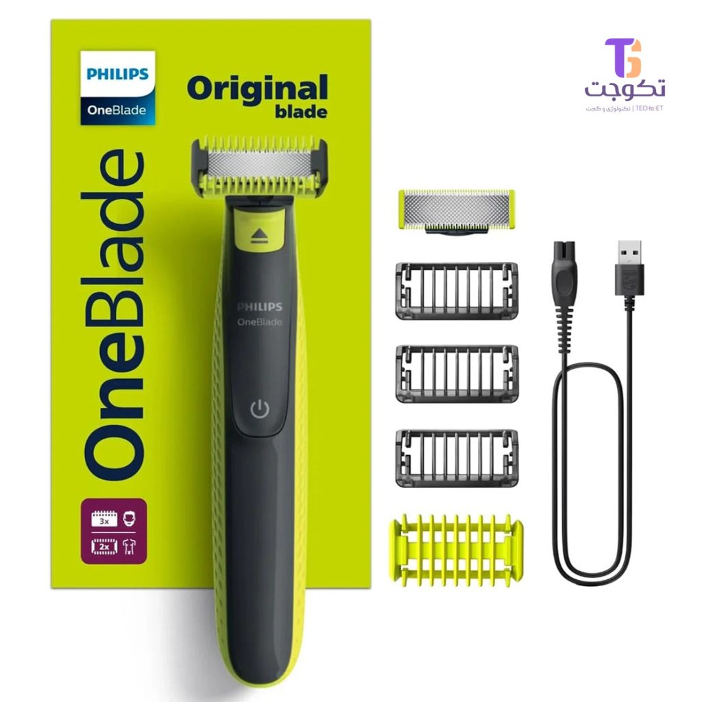 برند: فیلیپس (Philips) مدل: QP2824 سری: OneBlade نوع اصلاح: چرخشی و خط‌زن منبع تغذیه: باتری قابل شارژ (NiMH) مدت زمان کارکرد: ۴۵ دقیقه با هر بار شارژ زمان شارژ کامل: ۸ ساعت قابلیت استفاده: خیس و خشک (ضدآب) شانه همراه: دارد (جهت تنظیم کوتاهی) نوع تیغه: تیغه OneBlade تعویض‌شونده کاربری: اصلاح صورت، خط‌زنی، پیرایش بدن وزن: سبک و خوش‌دست