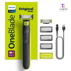 برند: فیلیپس (Philips) مدل: QP2824 سری: OneBlade نوع اصلاح: چرخشی و خط‌زن منبع تغذیه: باتری قابل شارژ (NiMH) مدت زمان کارکرد: ۴۵ دقیقه با هر بار شارژ زمان شارژ کامل: ۸ ساعت قابلیت استفاده: خیس و خشک (ضدآب) شانه همراه: دارد (جهت تنظیم کوتاهی) نوع تیغه: تیغه OneBlade تعویض‌شونده کاربری: اصلاح صورت، خط‌زنی، پیرایش بدن وزن: سبک و خوش‌دست