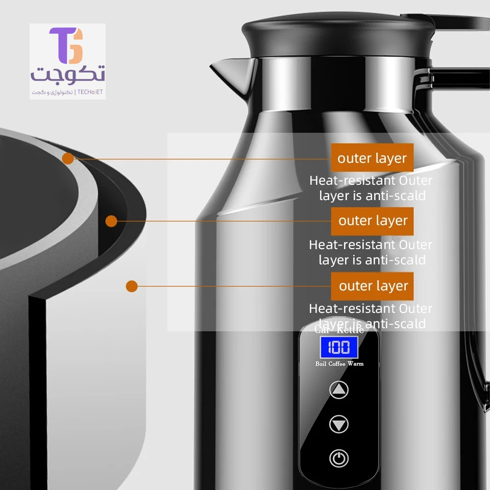 فلاسک / کتری مسافرتی هوشمند 1.2 لیتری 12V/24V
