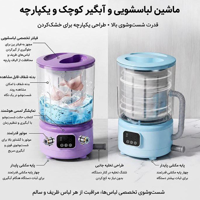 مینی واش قابل حمل KJ-R13 ظرفیت ۲.۵ لیتر